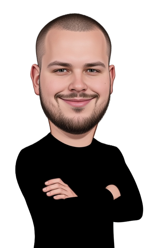 Besar Spahiu caricature