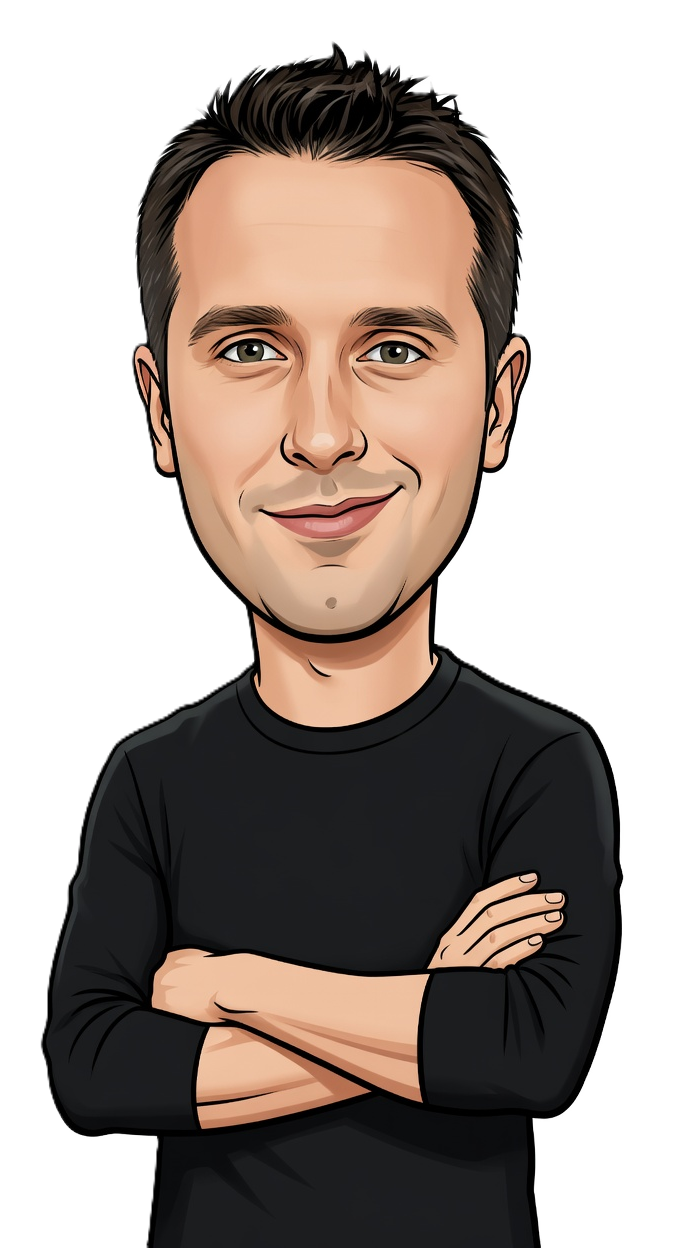 Justin Hall caricature